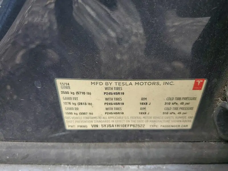 2014 TESLA MODEL S   