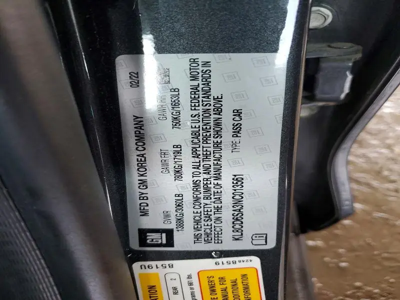 2022 CHEVROLET SPARK 1LT  