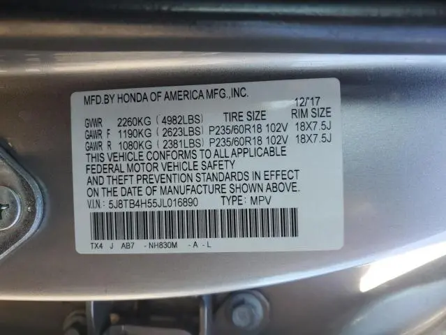 2018 ACURA RDX TECHNOLOGY  