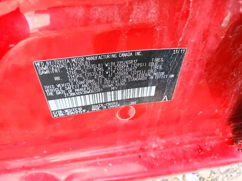 2011 TOYOTA RAV4 BASE  