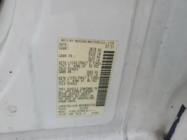 2015 NISSAN NV 1500  