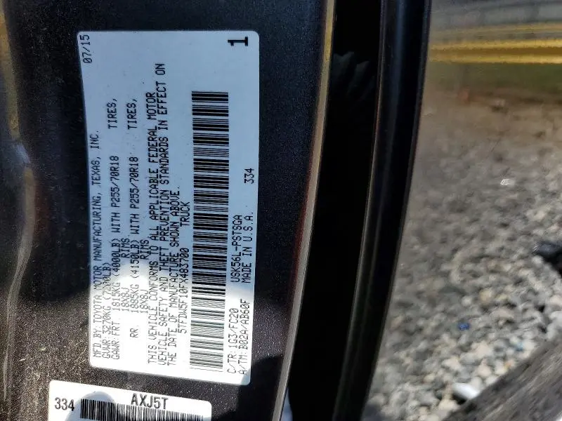 2015 TOYOTA TUNDRA SR5  