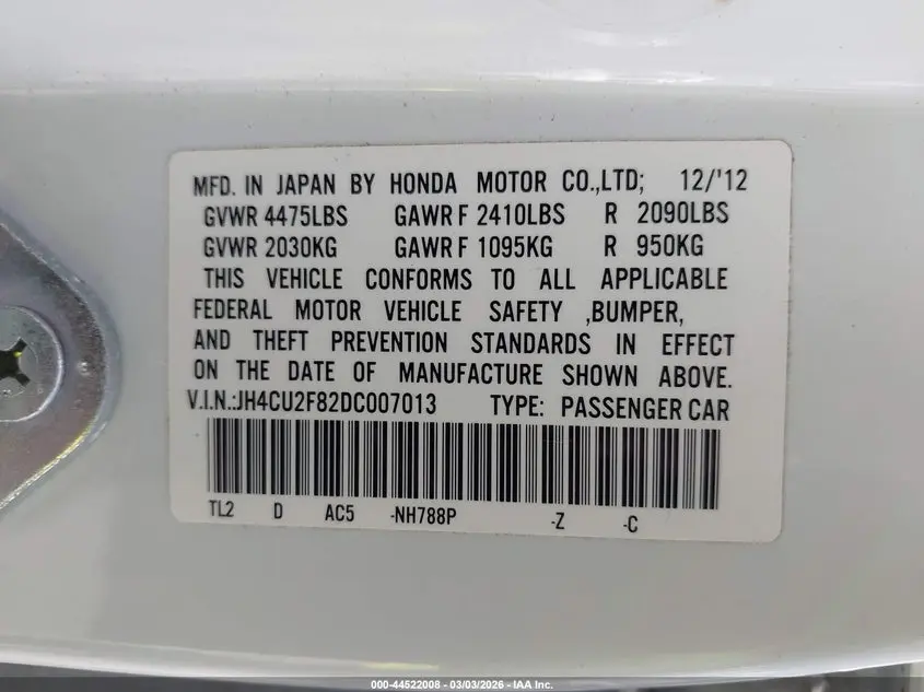 2013 ACURA TSX 2.4