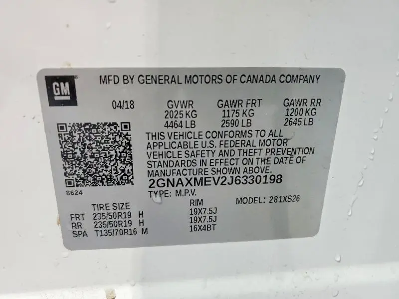 2018 CHEVROLET EQUINOX PREMIER  