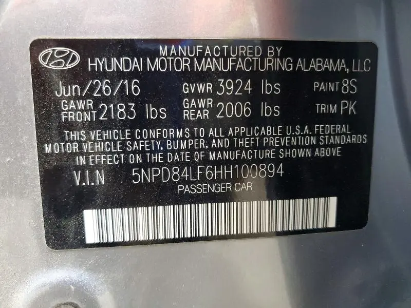 2017 HYUNDAI ELANTRA SE  