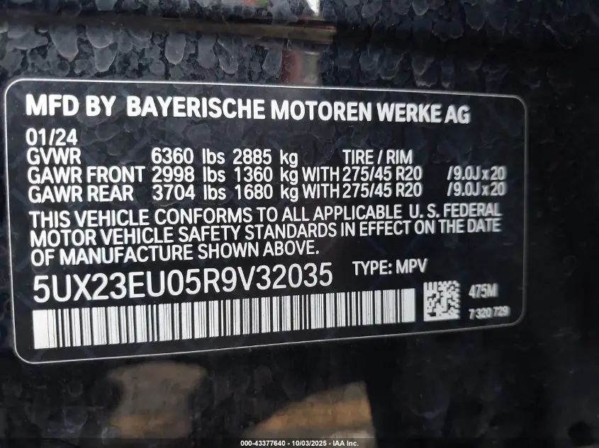 2024 BMW X5 XDRIVE40I