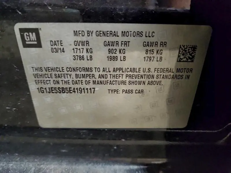 2014 CHEVROLET SONIC LTZ  