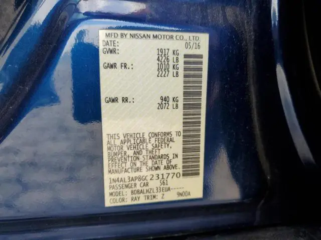 2016 NISSAN ALTIMA 2.5  