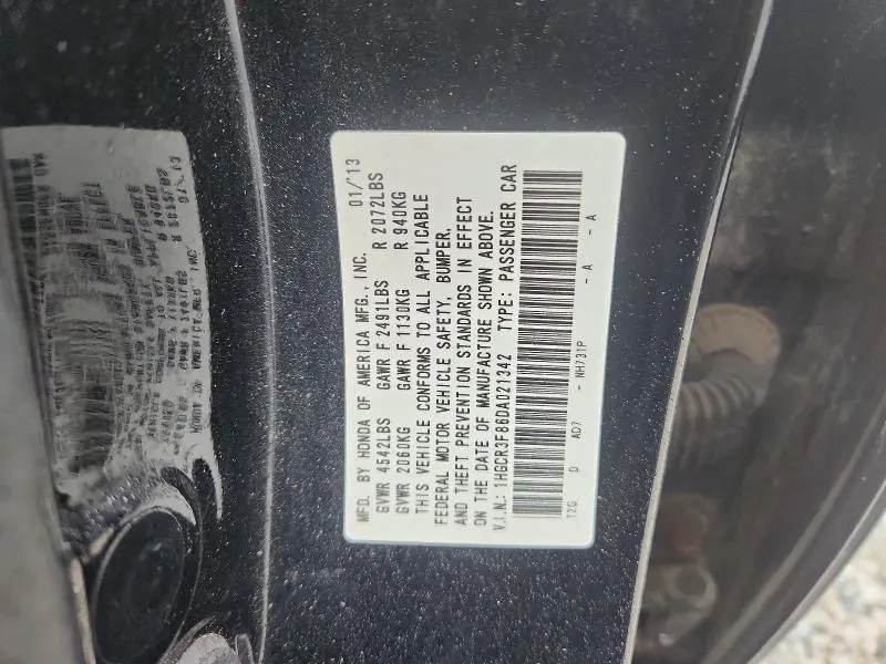 2013 HONDA ACCORD EXL  