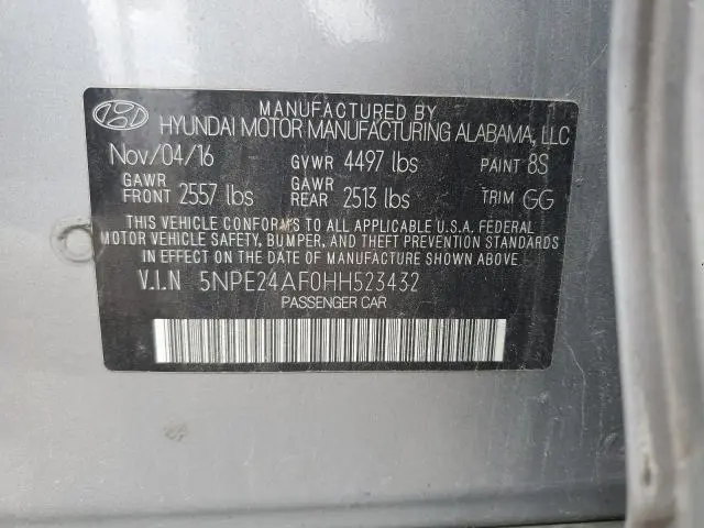 2017 HYUNDAI SONATA SE  
