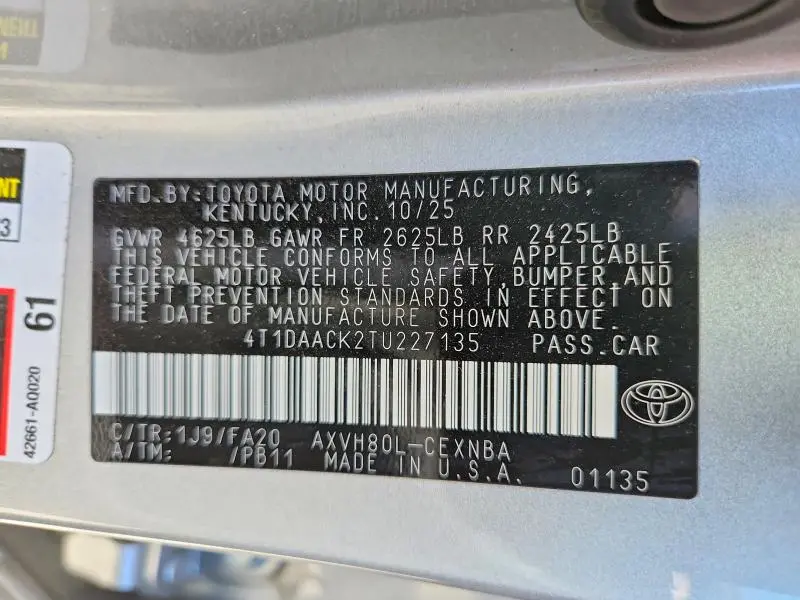 2026 TOYOTA CAMRY LE  
