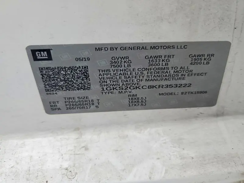 2019 GMC YUKON XL K1500 SLT  