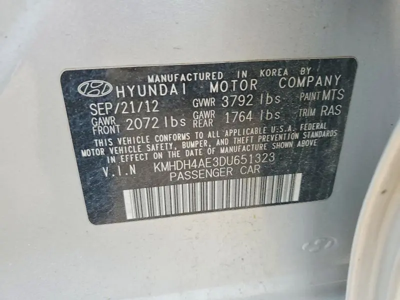 2013 HYUNDAI ELANTRA GLS  