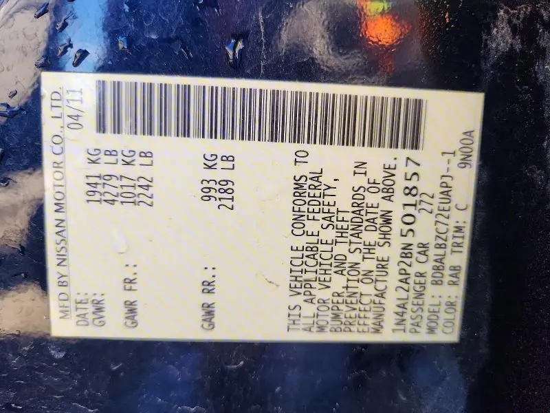 2011 NISSAN ALTIMA 2.5  