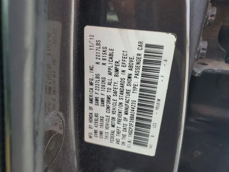 2011 HONDA ACCORD LX  