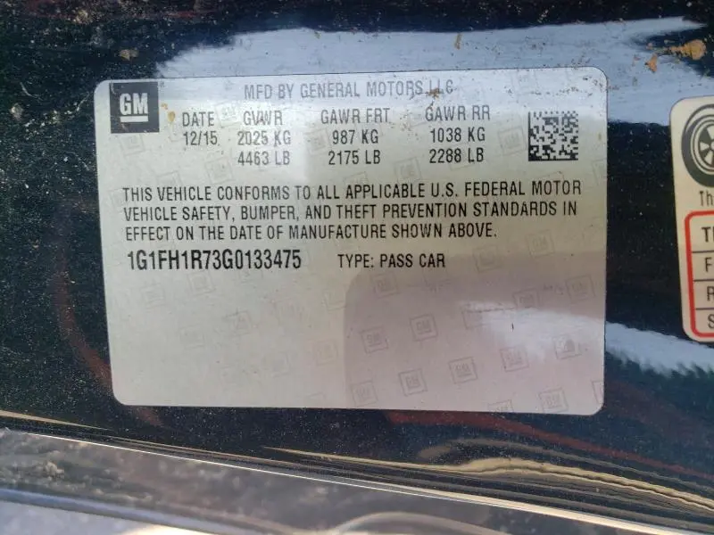 2016 CHEVROLET CAMARO SS  