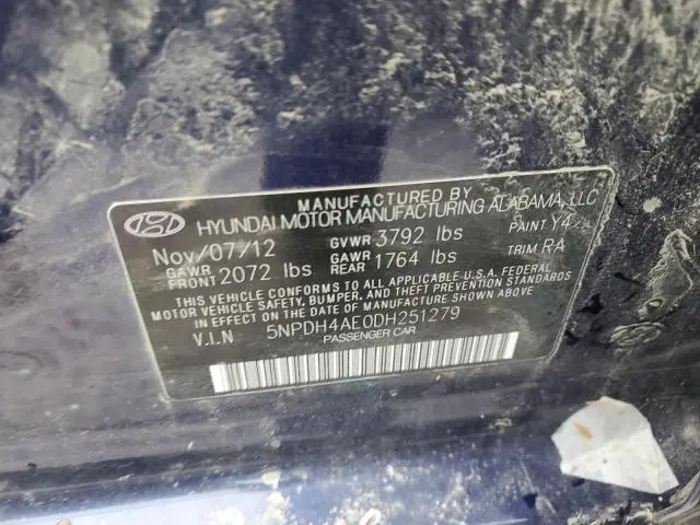 2013 HYUNDAI ELANTRA GLS