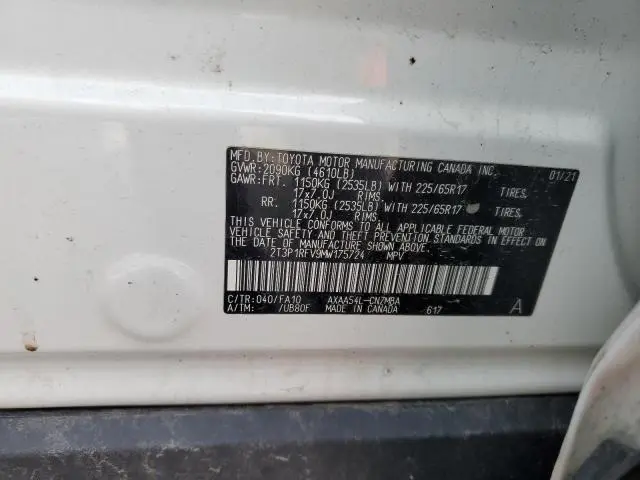 2021 TOYOTA RAV4 XLE