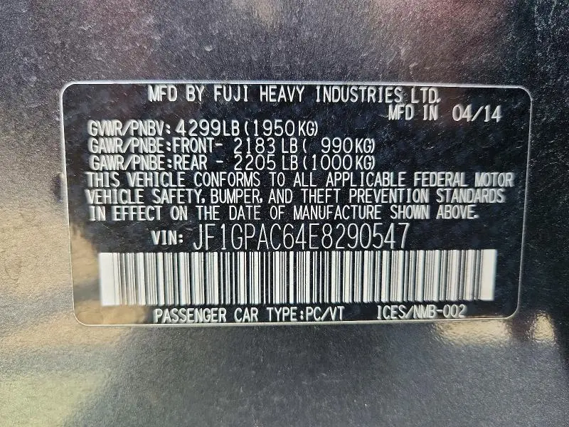 2014 SUBARU IMPREZA PREMIUM  