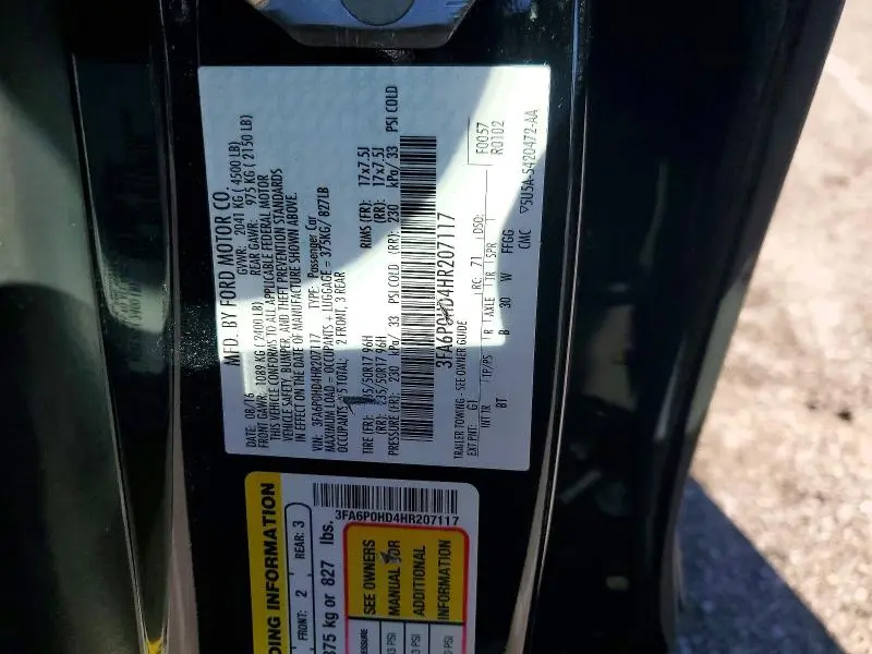2017 FORD FUSION SE  