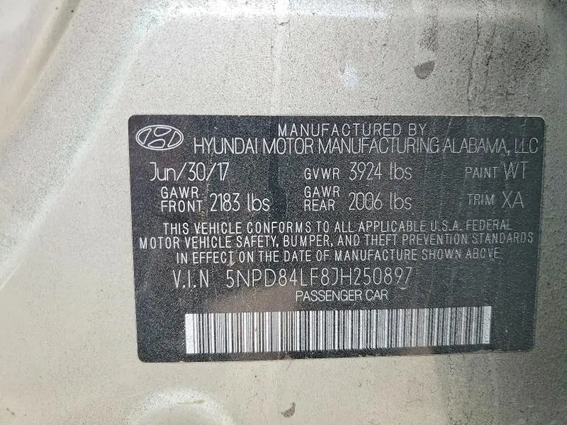 2018 HYUNDAI ELANTRA SEL  