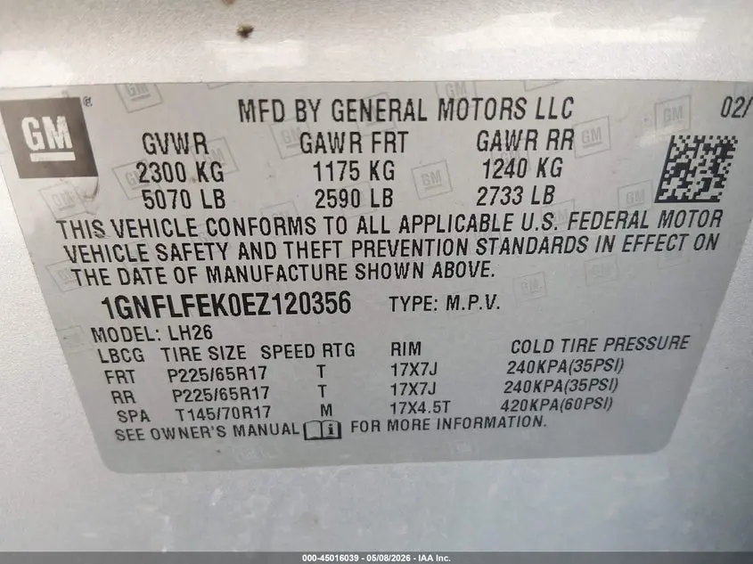 2014 CHEVROLET EQUINOX 1LT