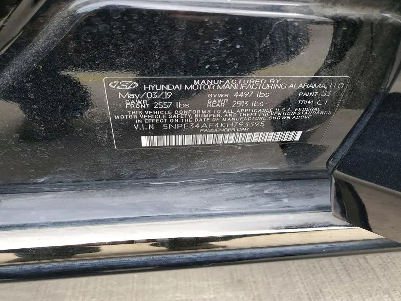 2019 HYUNDAI SONATA LIMITED  