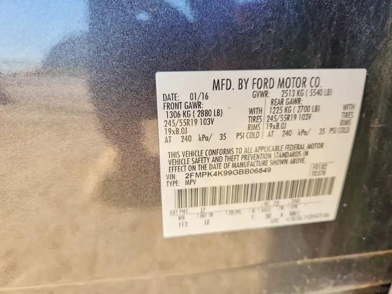 2016 FORD EDGE TITANIUM  