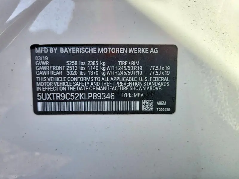 2019 BMW X3 XDRIVE30I  
