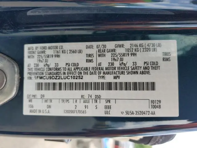 2020 FORD ESCAPE TITANIUM