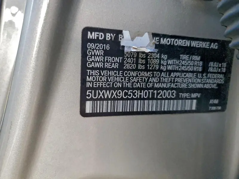 2017 BMW X3 XDRIVE28I  