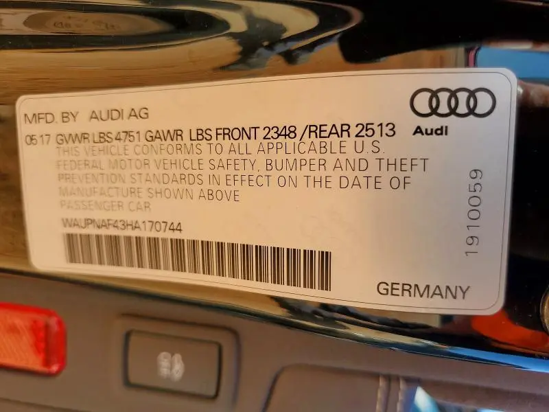 2017 AUDI A4 PREMIUM PLUS  