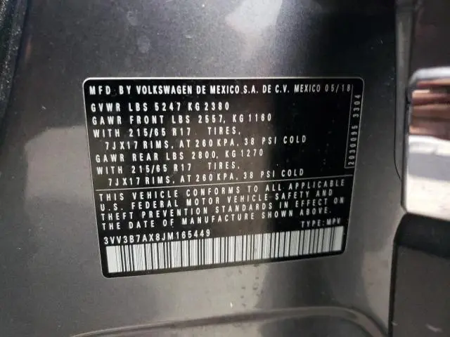 2018 VOLKSWAGEN TIGUAN SE  