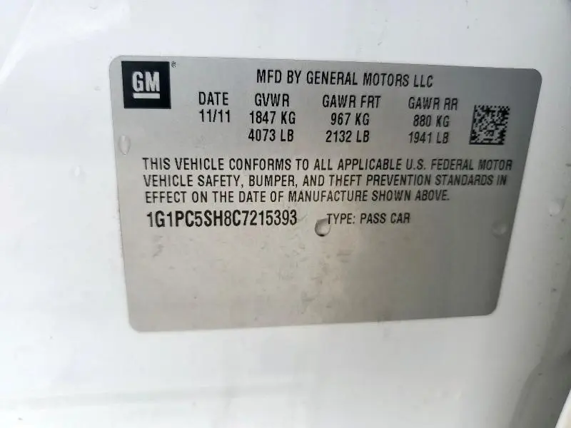 2012 CHEVROLET CRUZE LS