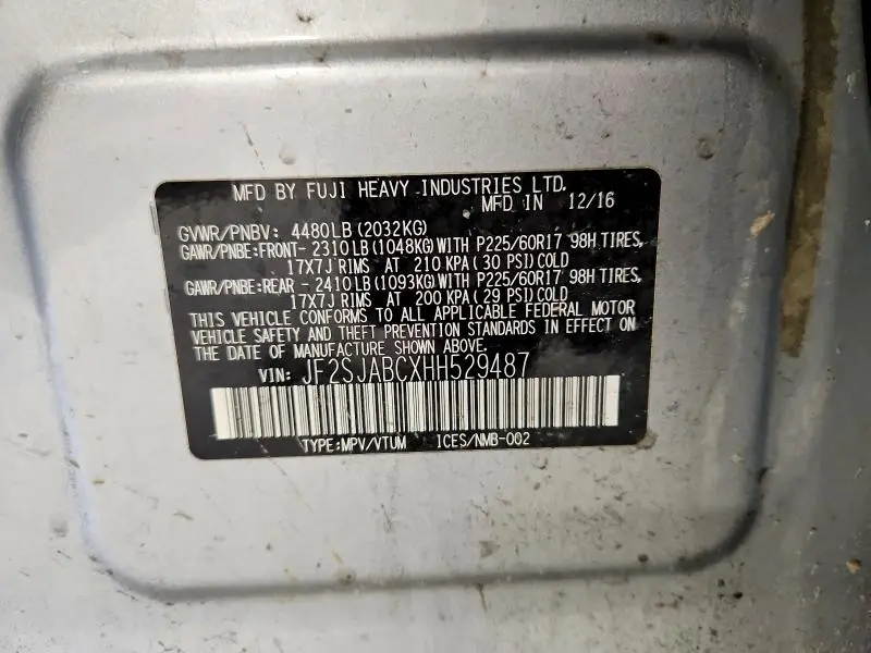2017 SUBARU FORESTER 2.5I  