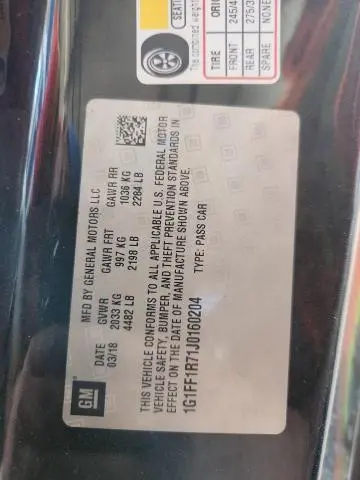 2018 CHEVROLET CAMARO SS  