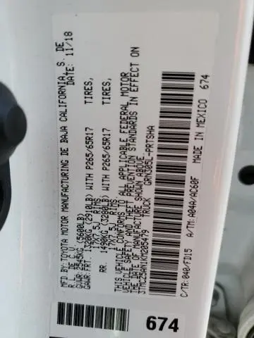 2019 TOYOTA TACOMA DOUBLE CAB  