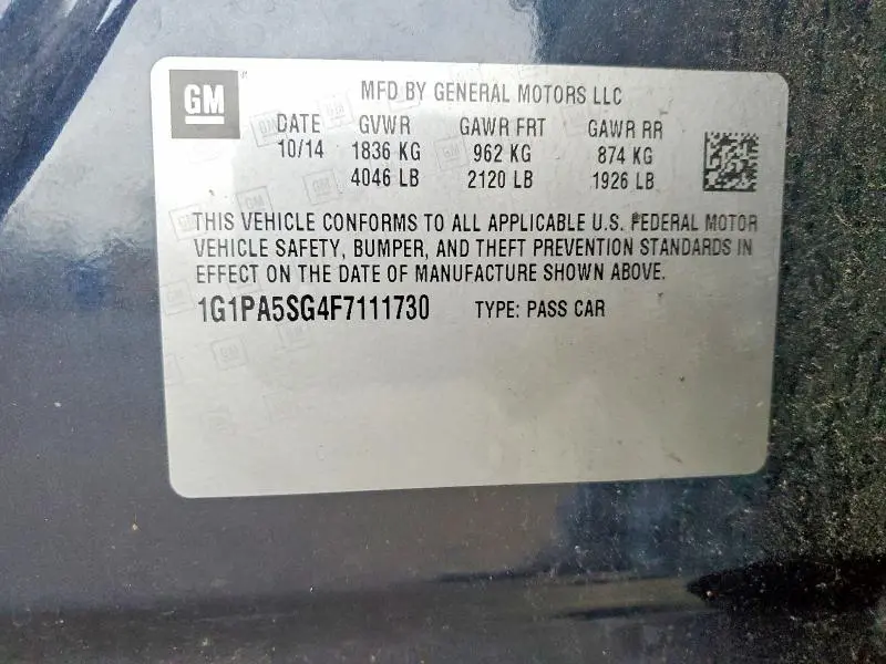 2015 CHEVROLET CRUZE LS  