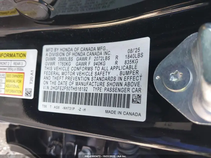 2026 HONDA CIVIC SPORT