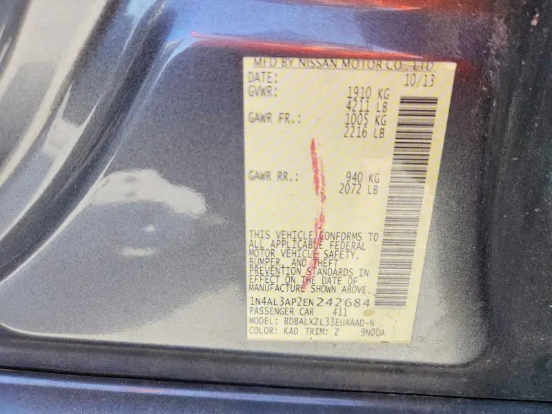 2014 NISSAN ALTIMA 2.5 SL  