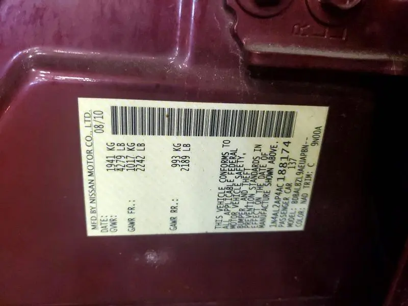 2010 NISSAN ALTIMA 2.5  