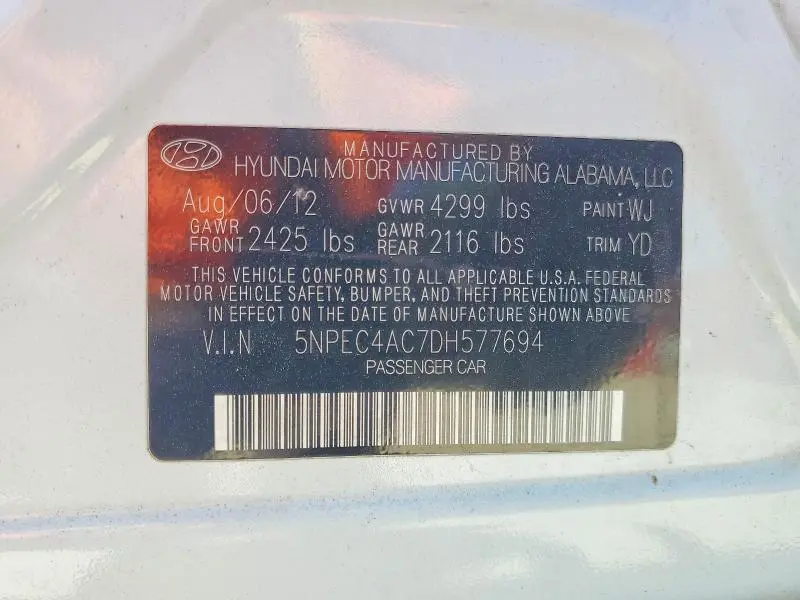 2013 HYUNDAI SONATA LIMITED  