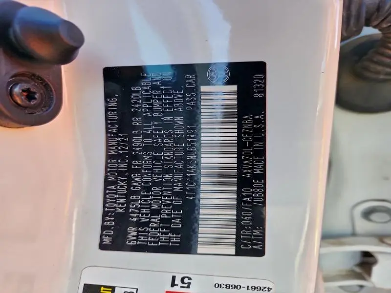 2022 TOYOTA CAMRY LE  