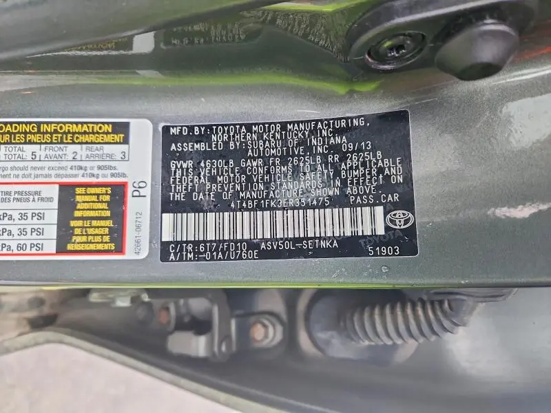 2014 TOYOTA CAMRY   