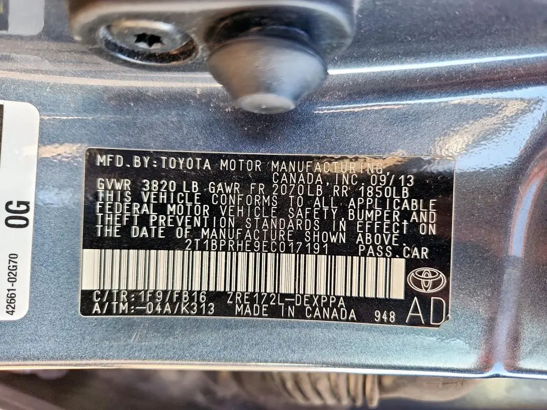 2014 TOYOTA COROLLA ECO  