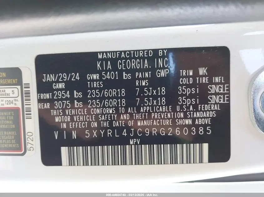 2024 KIA SORENTO S