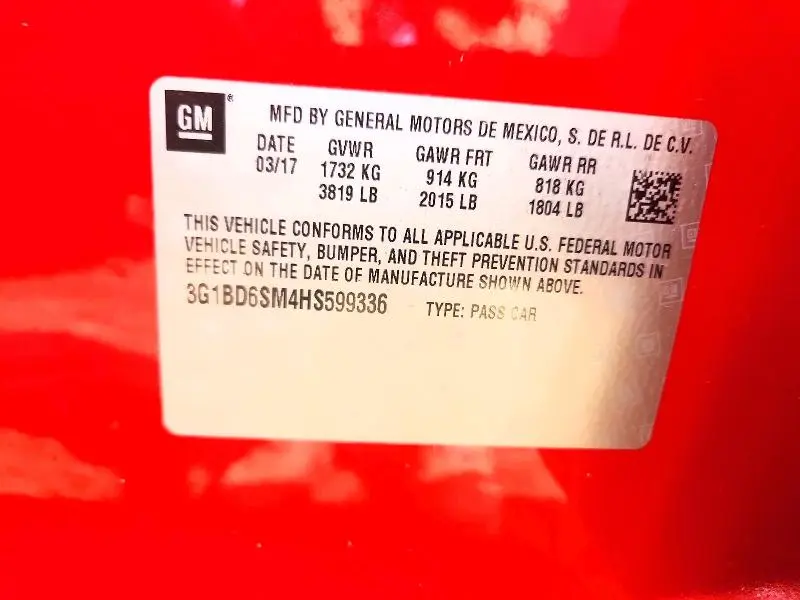 2017 CHEVROLET CRUZE LT  