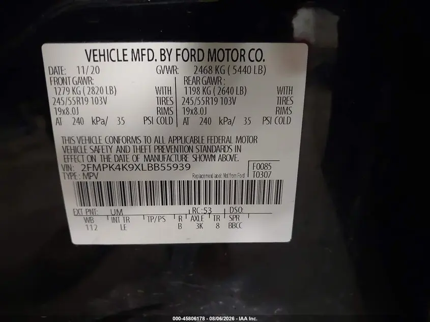2020 FORD EDGE TITANIUM