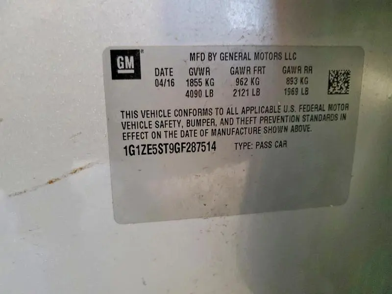 2016 CHEVROLET MALIBU LT  
