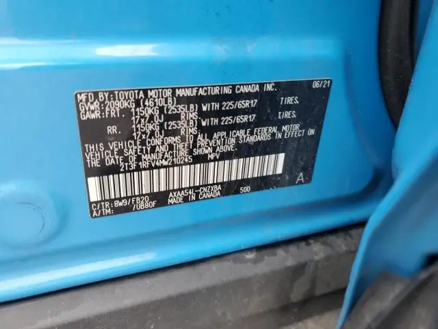 2021 TOYOTA RAV4 LE  